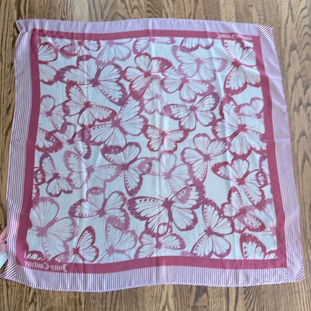 Juicy Couture Pink Patterned Scarves NEW
